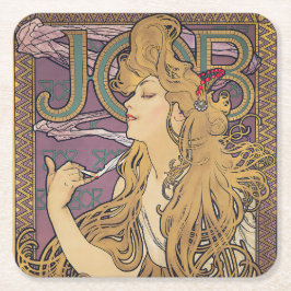 Job (1896) by Alphonseミュシャ スクエアペーパーコースター