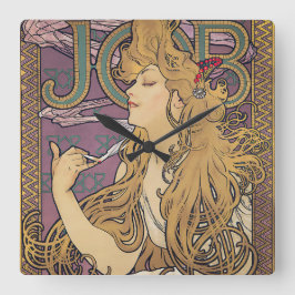 Job (1896) by Alphonseミュシャ スクエア壁時計