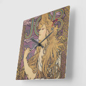 Job (1896) by Alphonseミュシャ スクエア壁時計 (傾斜)