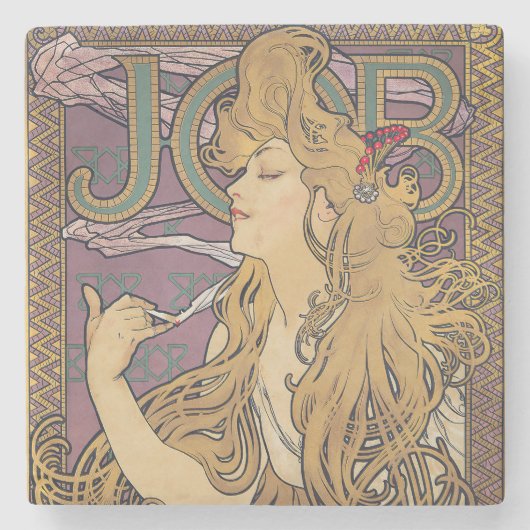 Job (1896) by Alphonseミュシャ ストーンコースター (正面)