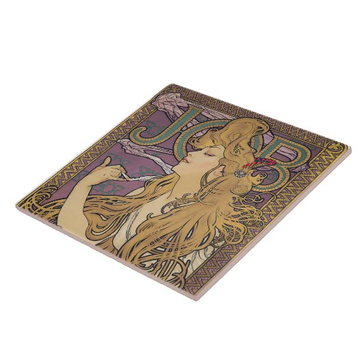 Job (1896) by Alphonse Mucha  タイル (側面)