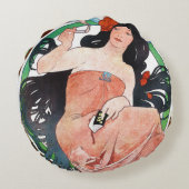 JOB、Alphonseミュシャ装飾用クッション ラウンドクッション (裏面)