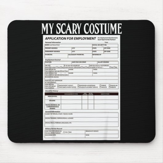 Job Application Funny Y Halloween Costume Trick Or マウスパッド (正面)