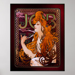 JOB by Alphonse Mucha Vintage Art Nouveau Artwork ポスター