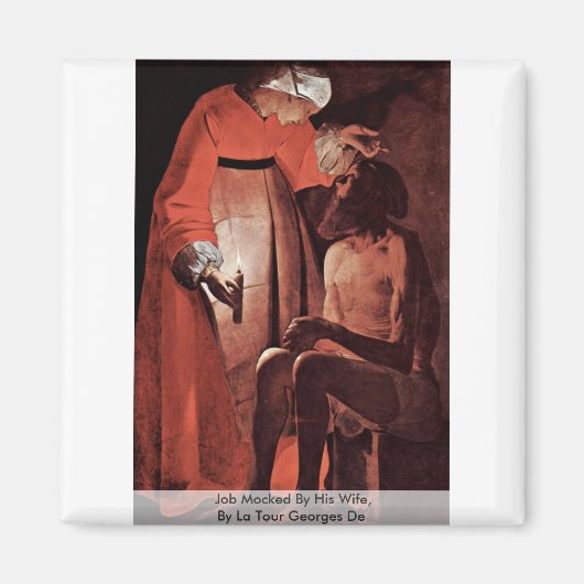 Job By His Wife, By La Tour Georges De マグネット (正面)