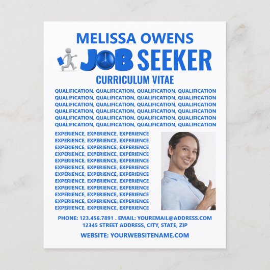 Job Seekersロゴ、Curriculum Vitae Flyer チラシ (正面)