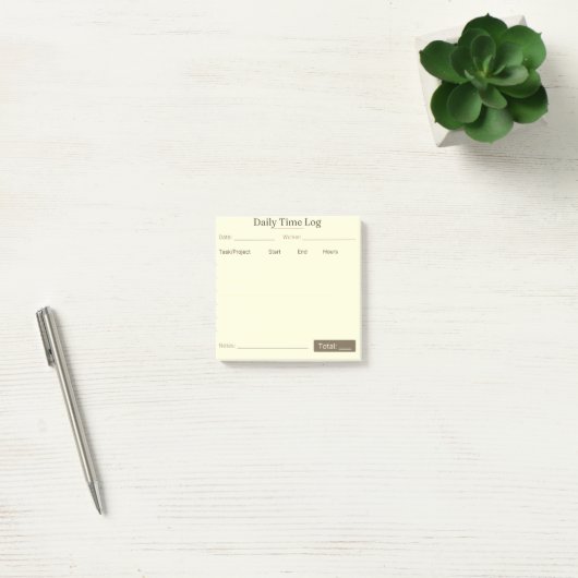 Job Time Log Notepad – Work Hours Tracker ポストイット (オフィス)