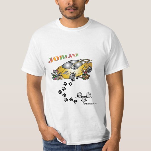 Joblandの概念、SAUNヘイェズの共同 Tシャツ (正面)