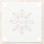 JobShop Gold Flower Logo Glass Coaster ガラスコースター (裏面)