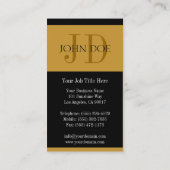 JobTitleのストライプ金ゴールド 名刺 (裏面)