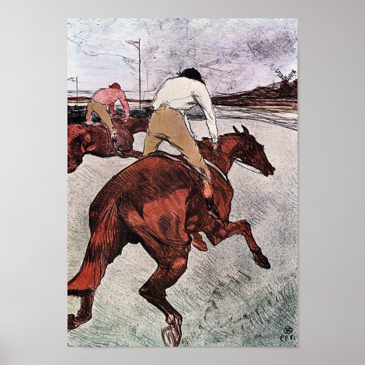 Jockey and Race Horse, Lautrec ポスター (正面)