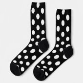 Jockey Silks Dots White on Black Derby Polka Dot ソックス (左)