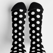 Jockey Silks Dots White on Black Derby Polka Dot ソックス (上部)