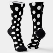 Jockey Silks Dots White on Black Derby Polka Dot ソックス (傾斜あり)