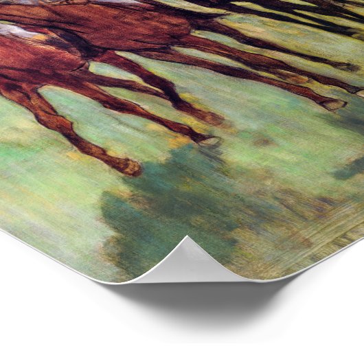 Jockeys and Race Horses, Edgar Degas ポスター (角)