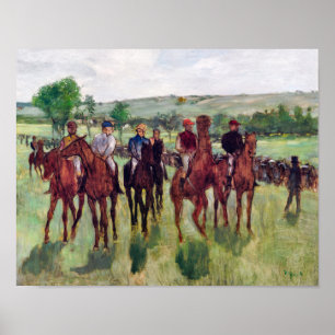 Jockeys and Race Horses, Edgar Degas ポスター