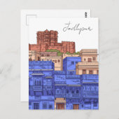Jodhpur India Illustration ポストカード (正面/裏面)
