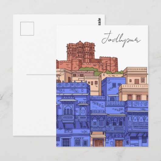Jodhpur India Illustration ポストカード (正面/裏面)