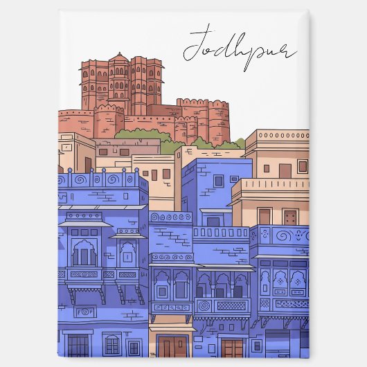 Jodhpur India Illustration マグネット (正面)