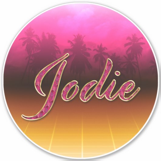 Jodie Vorname Name golden pink Aufkleber Sticker シール (正面)