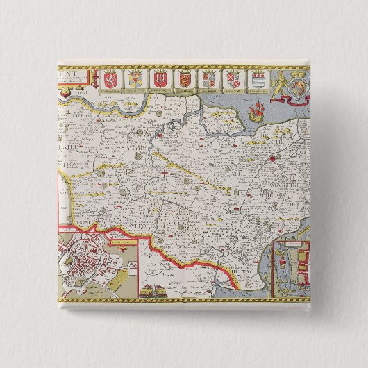 Jodocus Hondiusが刻むケント 缶バッジ (正面)