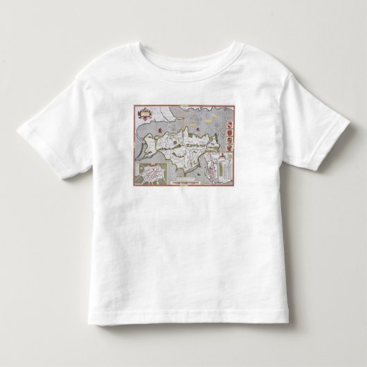 Jodocus Hondiusが刻む人間の島 トドラーTシャツ (正面)