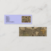 Jodocus Hondius著1595年のヴィンテージの世界地図 スキニー名刺 (正面/裏面)