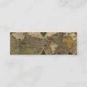 Jodocus Hondius著1595年のヴィンテージの世界地図 スキニー名刺 (裏面)