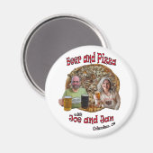 JoeとJanのビールとピザ – マグネット (正面/裏面)