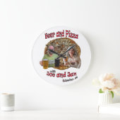 JoeとJanのビールとピザ – 壁時計 (ホーム)