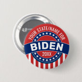 Joeバイデン氏2020をサポートするための名前または州の追加 缶バッジ (正面&裏面)
