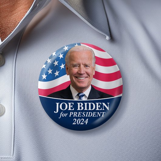 Joeバイデン氏2024 for President写真 缶バッジ