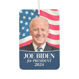 Joeバイデン氏2024 for President Photo and Flag Car カーエアーフレッシュナー