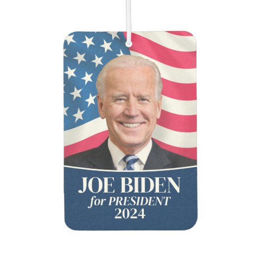 Joeバイデン氏2024 for President Photo and Flag Car カーエアーフレッシュナー (正面)