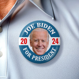 Joeバイデン氏2024 for President Photo Floating Head 缶バッジ