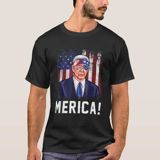 Joeバイデン氏7月4日Mericaメンズアメリカンフロリダ Tシャツ (正面)