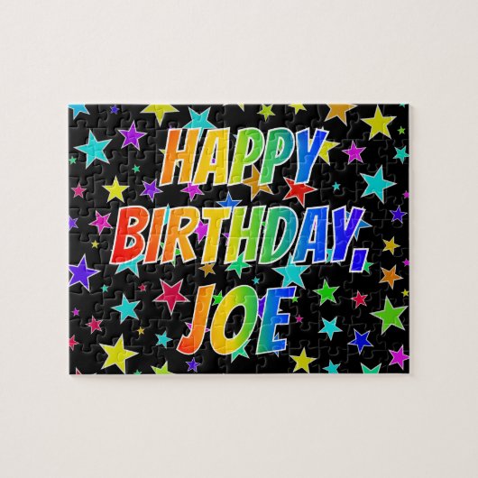 「JOE」名、おもしろい「ハッピーバースデー」 ジグソーパズル (横)