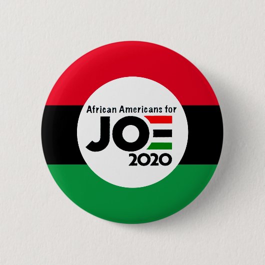 Joe 2020のためのアフリカ系アメリカ人 缶バッジ (正面)