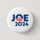Joe 2020赤い白と青のピンボタン 缶バッジ (正面)
