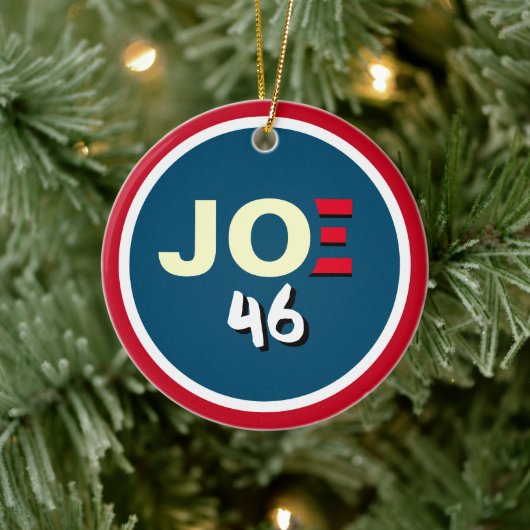 JOE 46バイデン氏赤白青クリスマス セラミックオーナメント (ツリー)