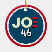 JOE 46バイデン氏赤白青クリスマス セラミックオーナメント (正面)