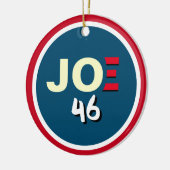 JOE 46バイデン氏赤白青クリスマス セラミックオーナメント (左)