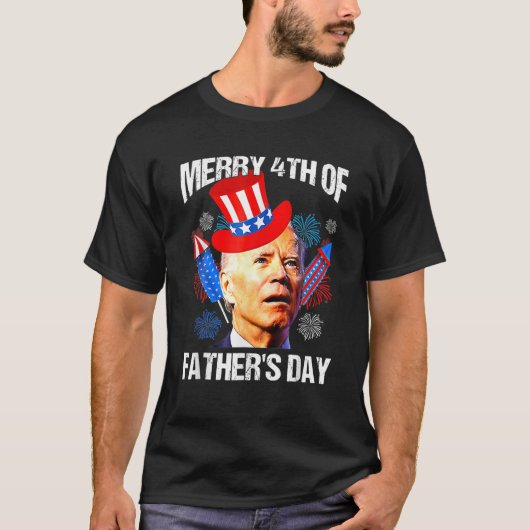 Joe Biden Confused Merry 4Th Of Fathers Day Fourth Tシャツ (正面)