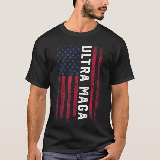 Joe Biden Ultra Maga  Ultra Maga America Flag  Tシャツ (正面)