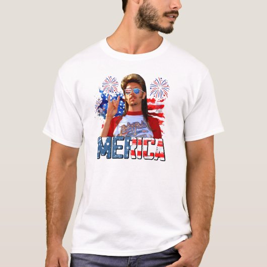 Joe Dirt Merica おもしろい 7月4日の独立記念日 Tシャツ (正面)