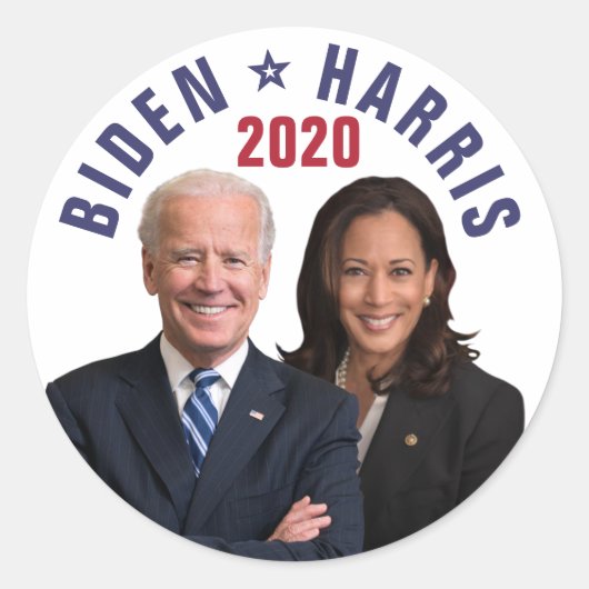 Joe Kamala Harris 2020社長副社長の写真 ラウンドシール (正面)