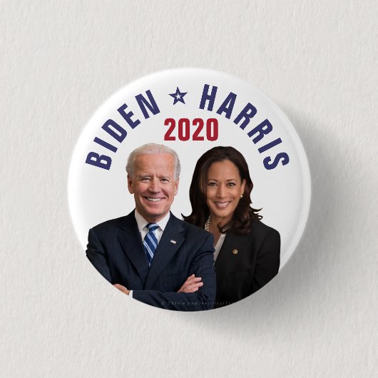 Joe Kamala Harris 2020社長副社長の写真 缶バッジ (正面)