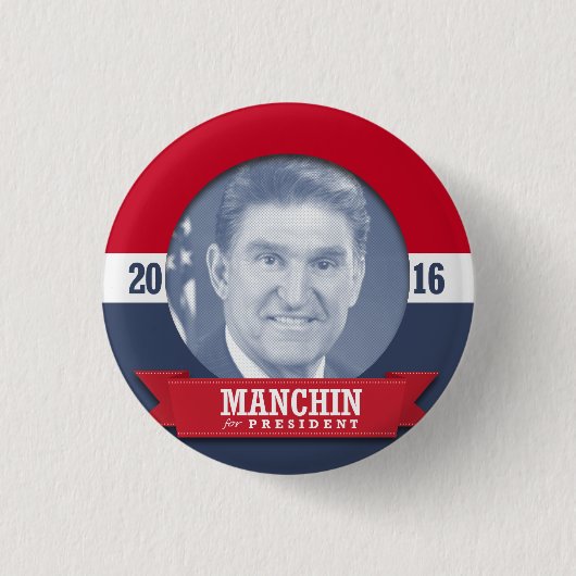 JOE MANCHIN 2016 缶バッジ (正面)