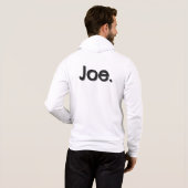 Joe. Name Word in black lettering on white パーカ (裏面フル)