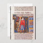 Joelを描写しているHistoriatedのイニシャル「U」 ポストカード (正面/裏面)